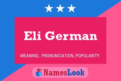 Eli German Name Poster