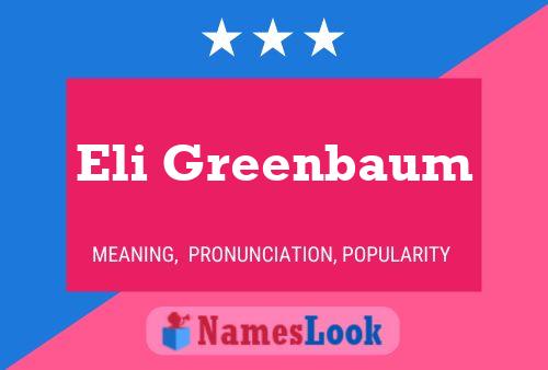 Eli Greenbaum Name Poster