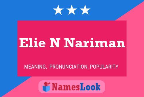 Elie N Nariman Name Poster