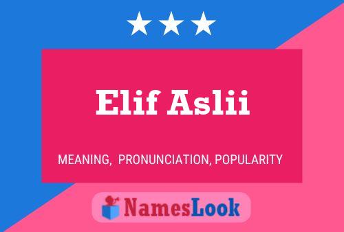 Elif Aslii Name Poster