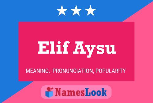 Elif Aysu Name Poster