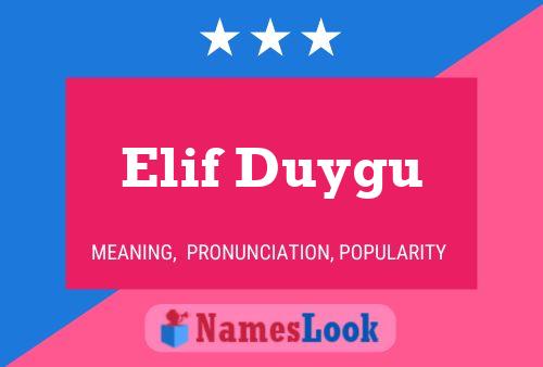 Elif Duygu Name Poster