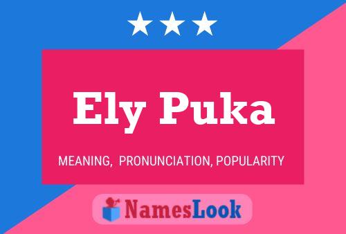 Ely Puka Name Poster