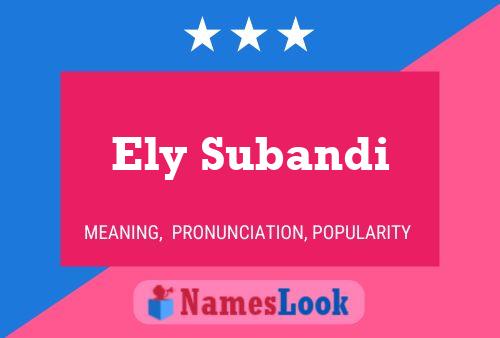 Ely Subandi Name Poster