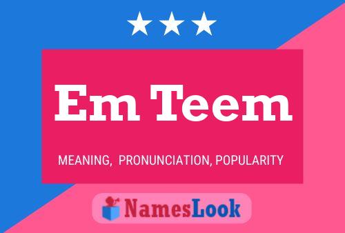 Em Teem Name Poster