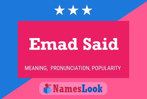 Emad Said Name Poster