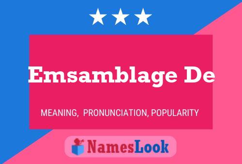 Emsamblage De Name Poster