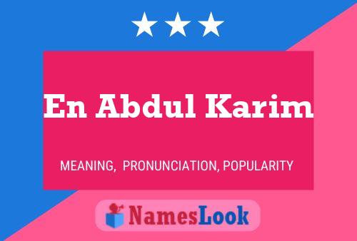 En Abdul Karim Name Poster