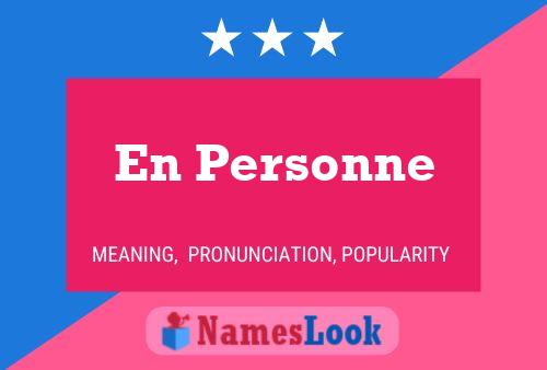 En Personne Name Poster