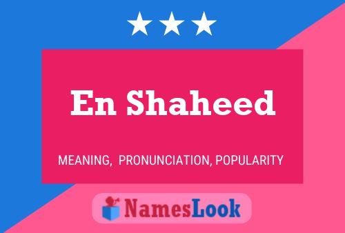 En Shaheed Name Poster