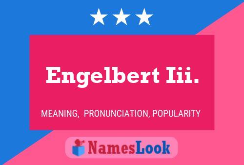 Engelbert Iii. Name Poster