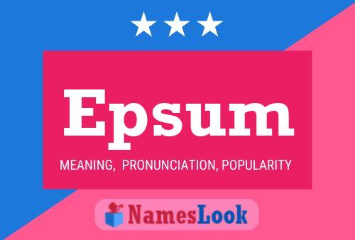 Epsum Name Poster