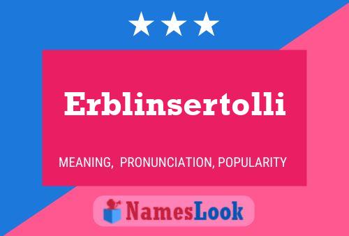 Erblinsertolli Name Poster