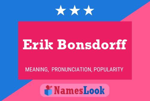 Erik Bonsdorff Name Poster