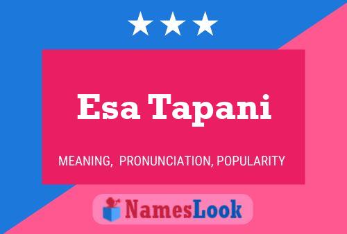 Esa Tapani Name Poster