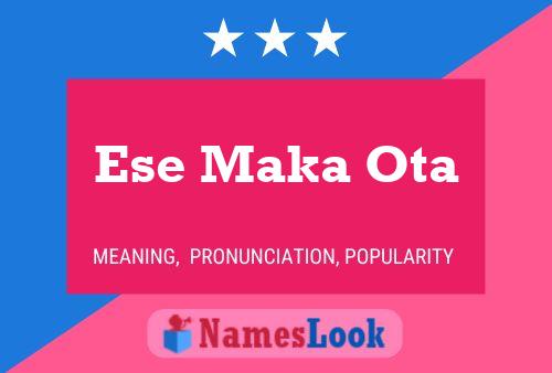 Ese Maka Ota Name Poster