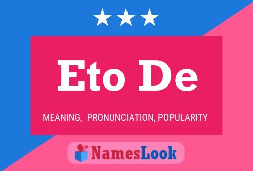 Eto De Name Poster