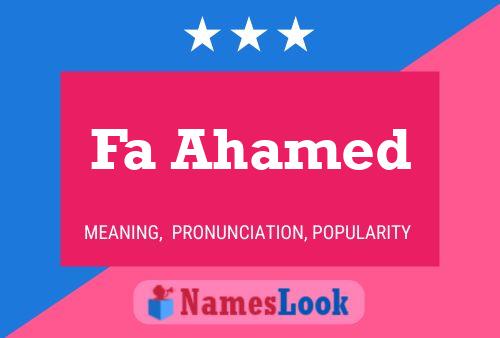 Fa Ahamed Name Poster