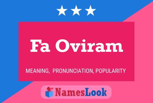 Fa Oviram Name Poster