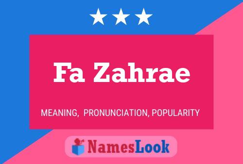 Fa Zahrae Name Poster