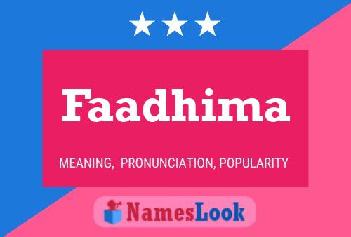 Faadhima Name Poster