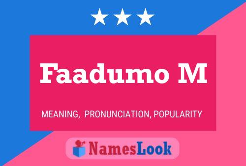 Faadumo M Name Poster