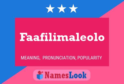 Faafilimaleolo Name Poster