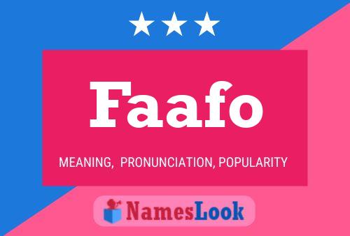 Faafo Name Poster