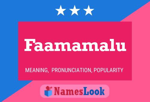 Faamamalu Name Poster