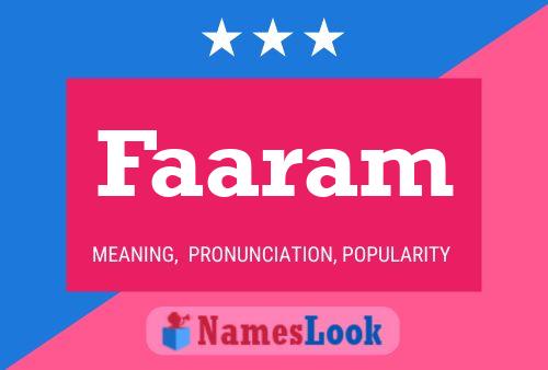 Faaram Name Poster