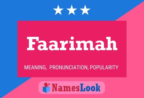 Faarimah Name Poster