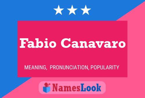 Fabio Canavaro Name Poster