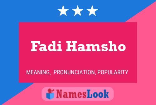 Fadi Hamsho Name Poster