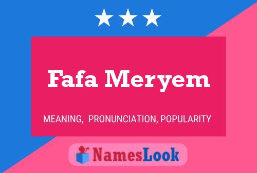 Fafa Meryem Name Poster