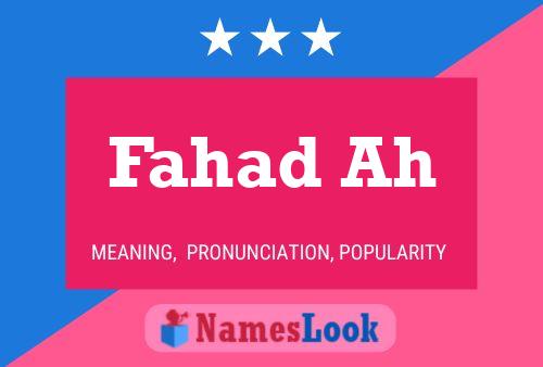 Fahad Ah Name Poster