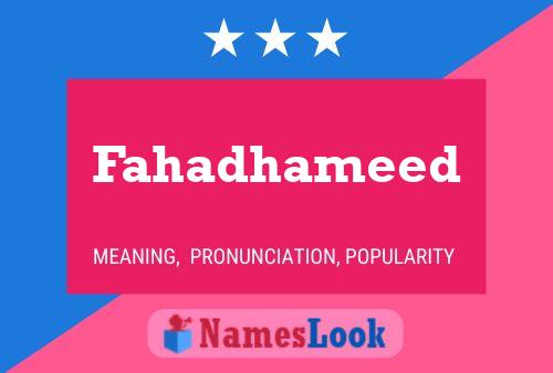 Fahadhameed Name Poster