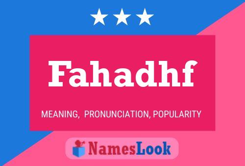 Fahadhf Name Poster