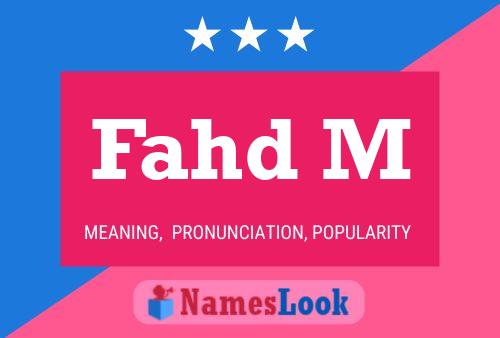 Fahd M Name Poster