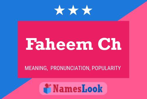 Faheem Ch Name Poster