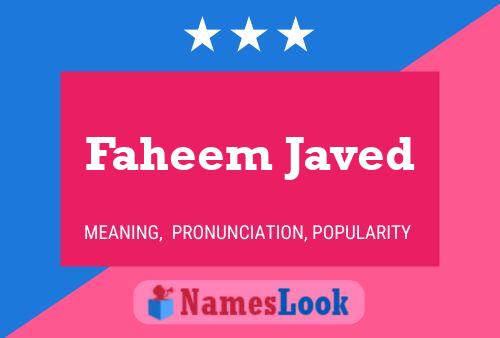 Faheem Javed Name Poster