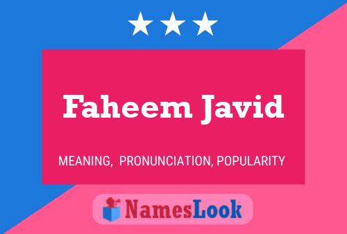 Faheem Javid Name Poster