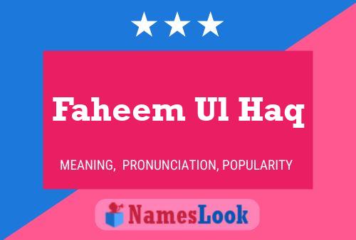 Faheem Ul Haq Name Poster