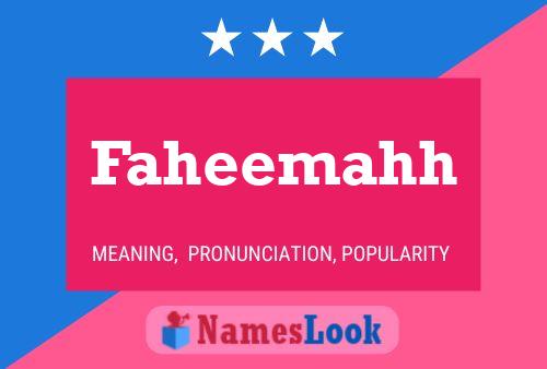 Faheemahh Name Poster