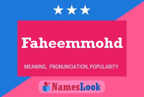 Faheemmohd Name Poster