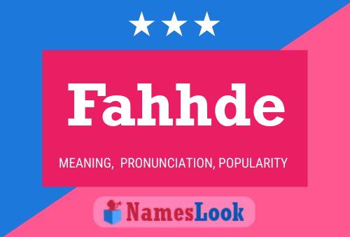 Fahhde Name Poster