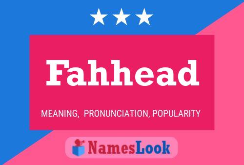 Fahhead Name Poster