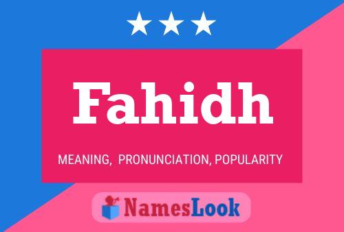 Fahidh Name Poster