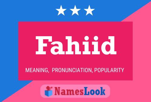 Fahiid Name Poster