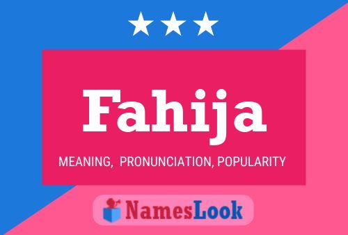 Fahija Name Poster