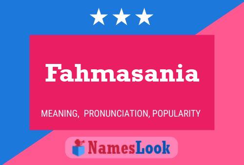 Fahmasania Name Poster